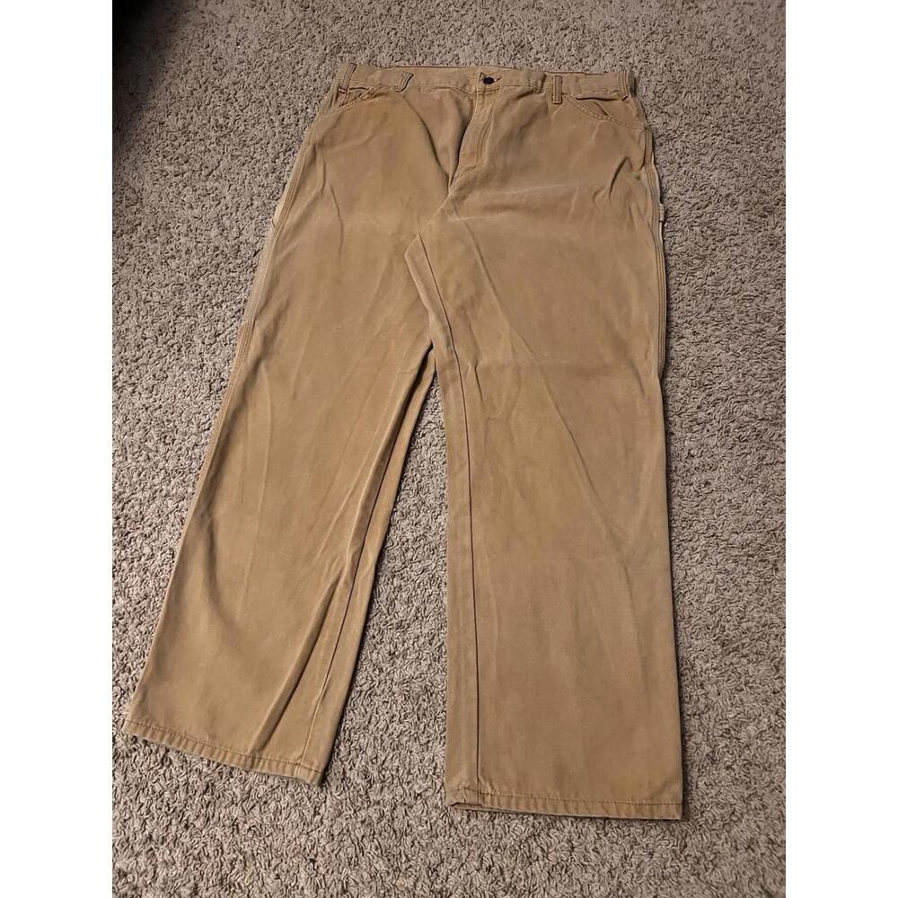 Dickies 40x32 Men’s Faded Tan Duck Canvas Carpenter Work Pants Relaxed Fit